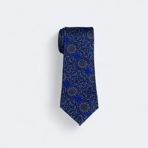 Vintage 80’s Givenchy Monsieur Textured Silk Tie In Royal Blue